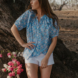 'Betsy A' 'Liberty Print Short Sleeve Blouse/Shirt