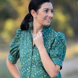 Frill Collar Long Dress with Short Cuff Sleeve