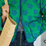 Chaqueta vaquera con estampado de leopardo y animal, cuello Peter Pan grande