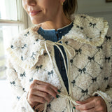 Chaqueta vaquera con estampado de leopardo y animal, cuello Peter Pan grande