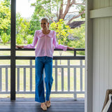 Large Collared Pink Gingham Blouse