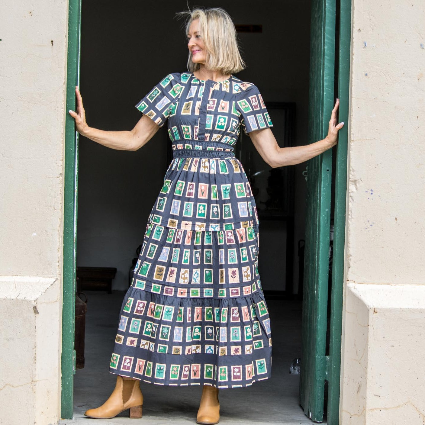 Sicily Dress, Cotton Maxi – close-up detail