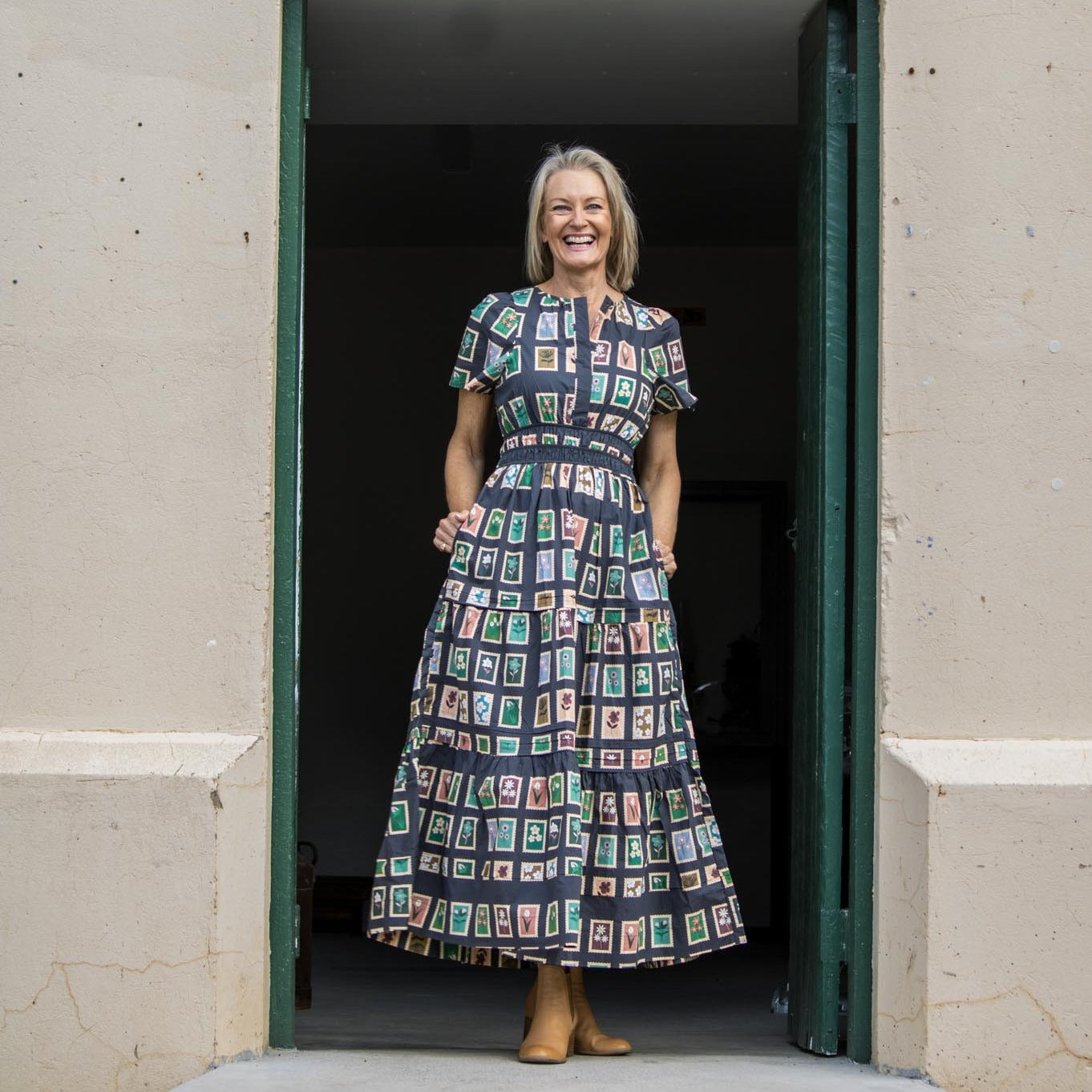 Sicily Dress, Cotton Maxi – back view