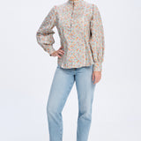 Adelaide Floral White Lace Trim Cotton Blouse