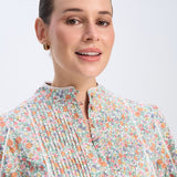 Adelaide Floral White Lace Trim Cotton Blouse