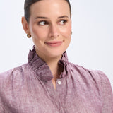 Mulberry Linen Shirt Frill Collar
