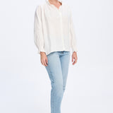 Willow White Linen Frill Shirt