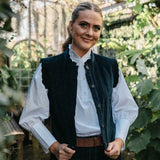Navy Corduroy Vest with Scallop detail