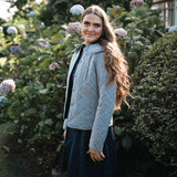 Chaqueta vaquera con estampado de leopardo y animal, cuello Peter Pan grande