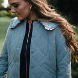 Chaqueta vaquera con estampado de leopardo y animal, cuello Peter Pan grande