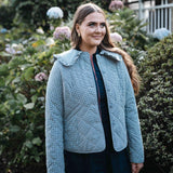 Chaqueta vaquera con estampado de leopardo y animal, cuello Peter Pan grande