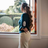 Jersey azul marino 100 % lana con estampado Besty Liberty