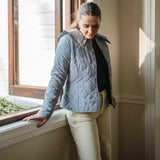 Chaqueta vaquera con estampado de leopardo y animal, cuello Peter Pan grande