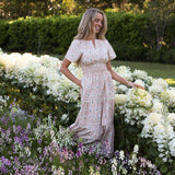 Sadie Dress — Cream Floral Cotton Maxi