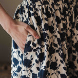 Rose Navy Floral Maxi Cotton Dress