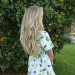 forever floral cotton maxi dress back view close up