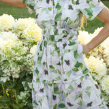forever floral cotton maxi dress up close view with models hand in pocket