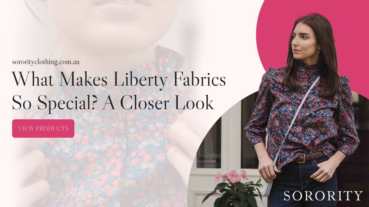 Prairie Blouse, Liberty Fabric Prairie Bouquet Print, Sorority Clothing – close-up detail