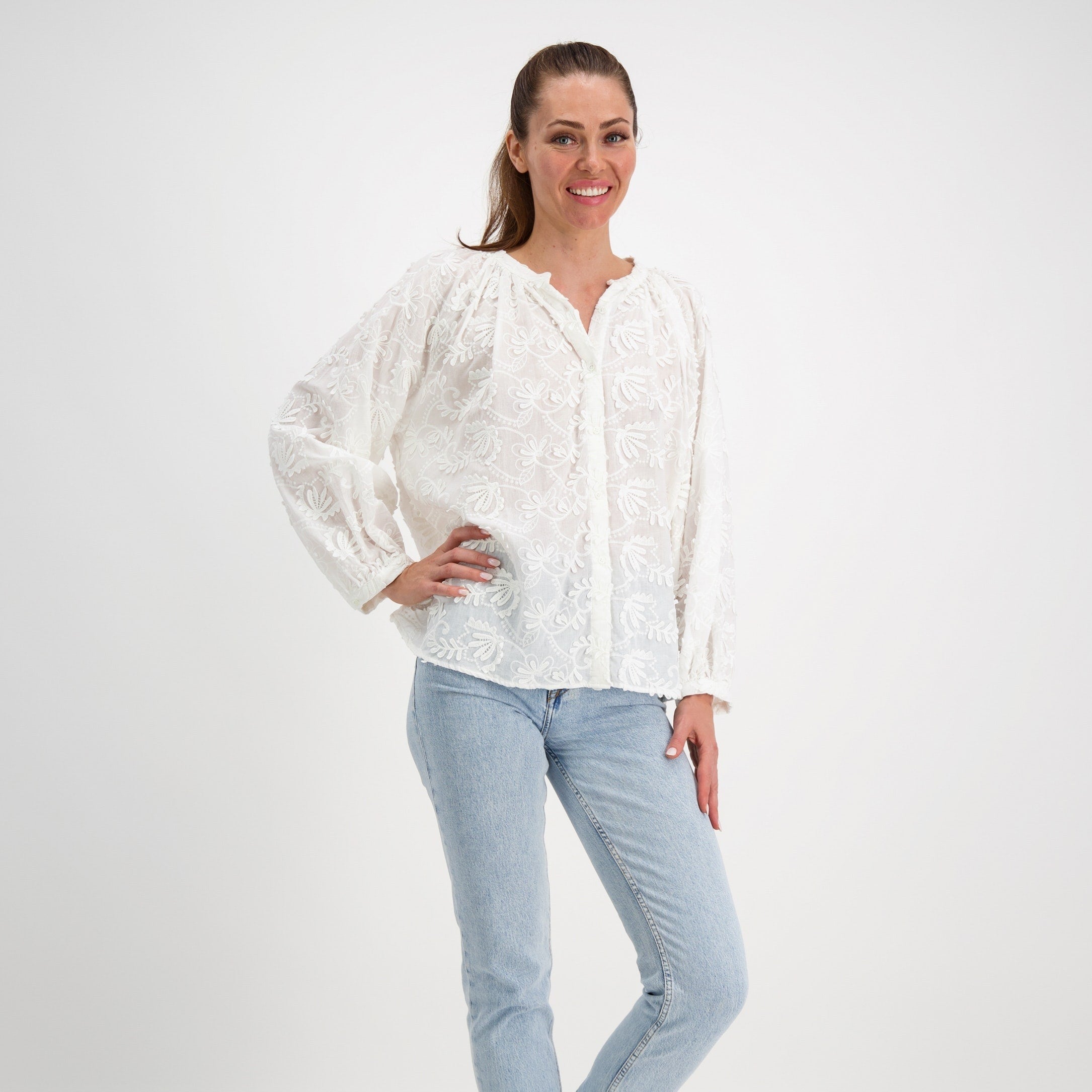 Women's Shirts & Blouses, Embroidered Blouses, White Stuff