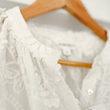 White Embroidered Cotton Blouse/Shirt